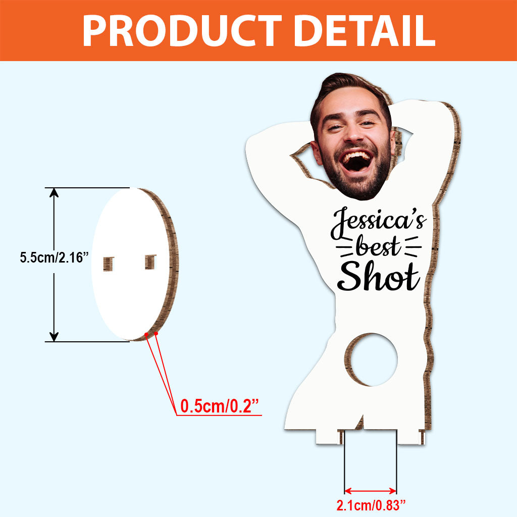 Dein bester Schuss – Geschenk für Ehemann, Ehefrau, Freund, Freundin – Personalisierte, freistehende Holzplakette
