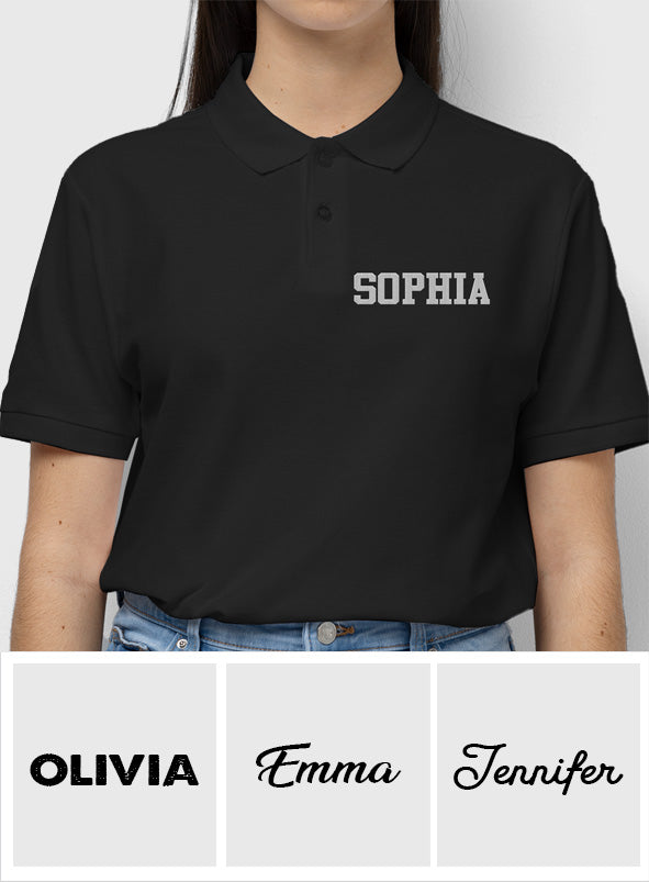 Personalisiertes Poloshirt mit Stickerei für Tante – Individueller Name