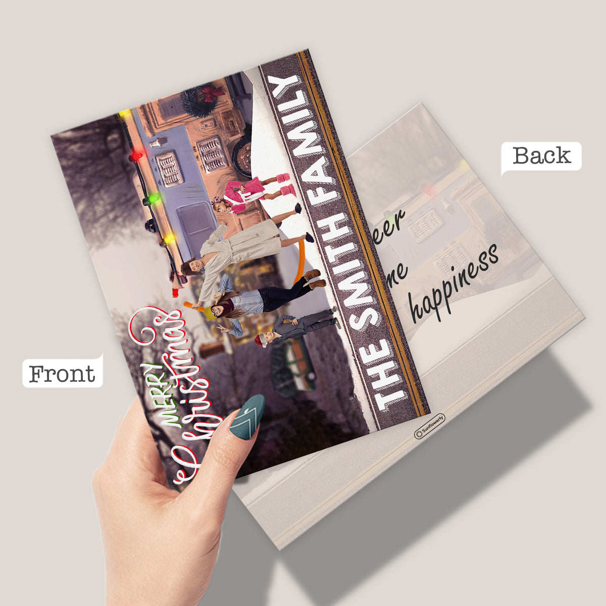 Frohe Weihnachten – Personalisierte Familiengrußkarte