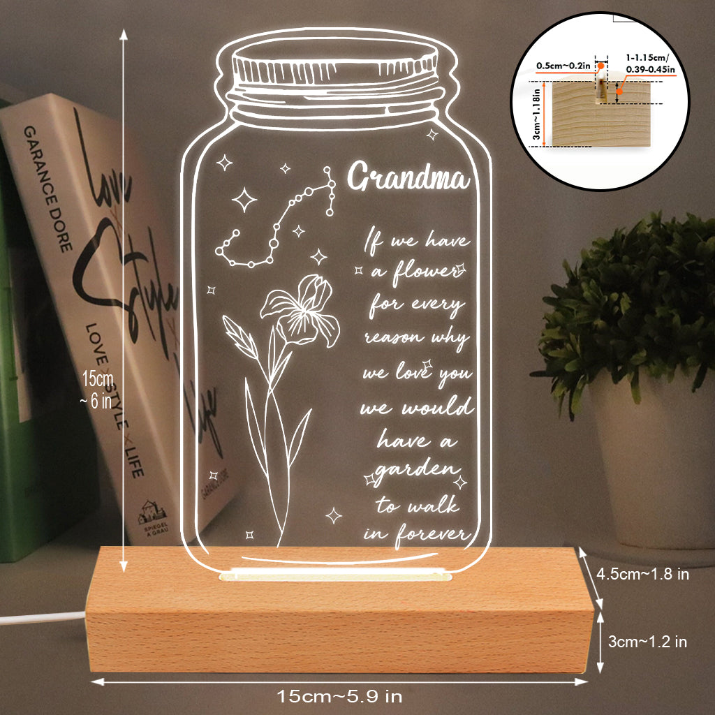 If I Had A Star Birth Flower Zodiac Sign - Gift for mom, grandma, daughter, wife, girlfriend, dad, grandpa, boyfriend, husband - Personalized Shaped Plaque Light Base