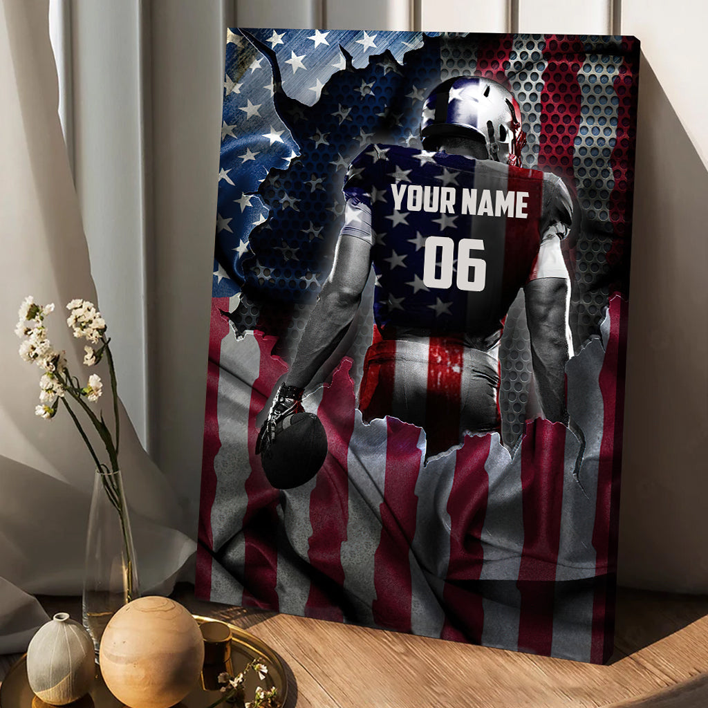 Ich liebe American Football – Personalisierte Football-Leinwand und Poster