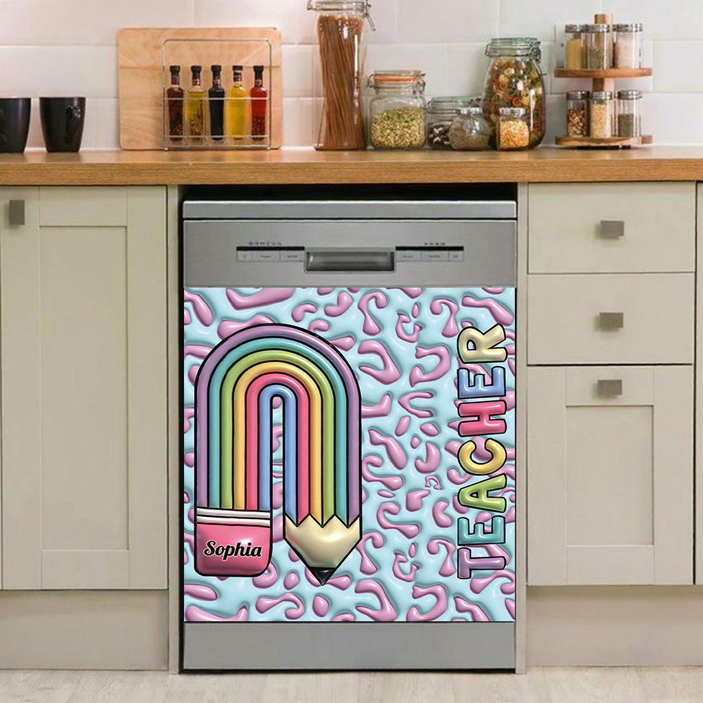 Lehrerleben – Personalisierter Geschirrspülerdeckel für Lehrer