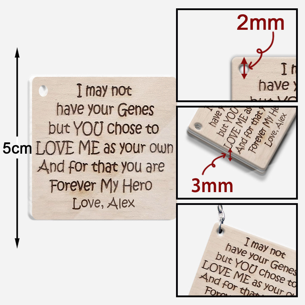 Ich habe vielleicht nicht deine Gene – Geschenk für Stiefväter – Personalisierter Schlüsselanhänger