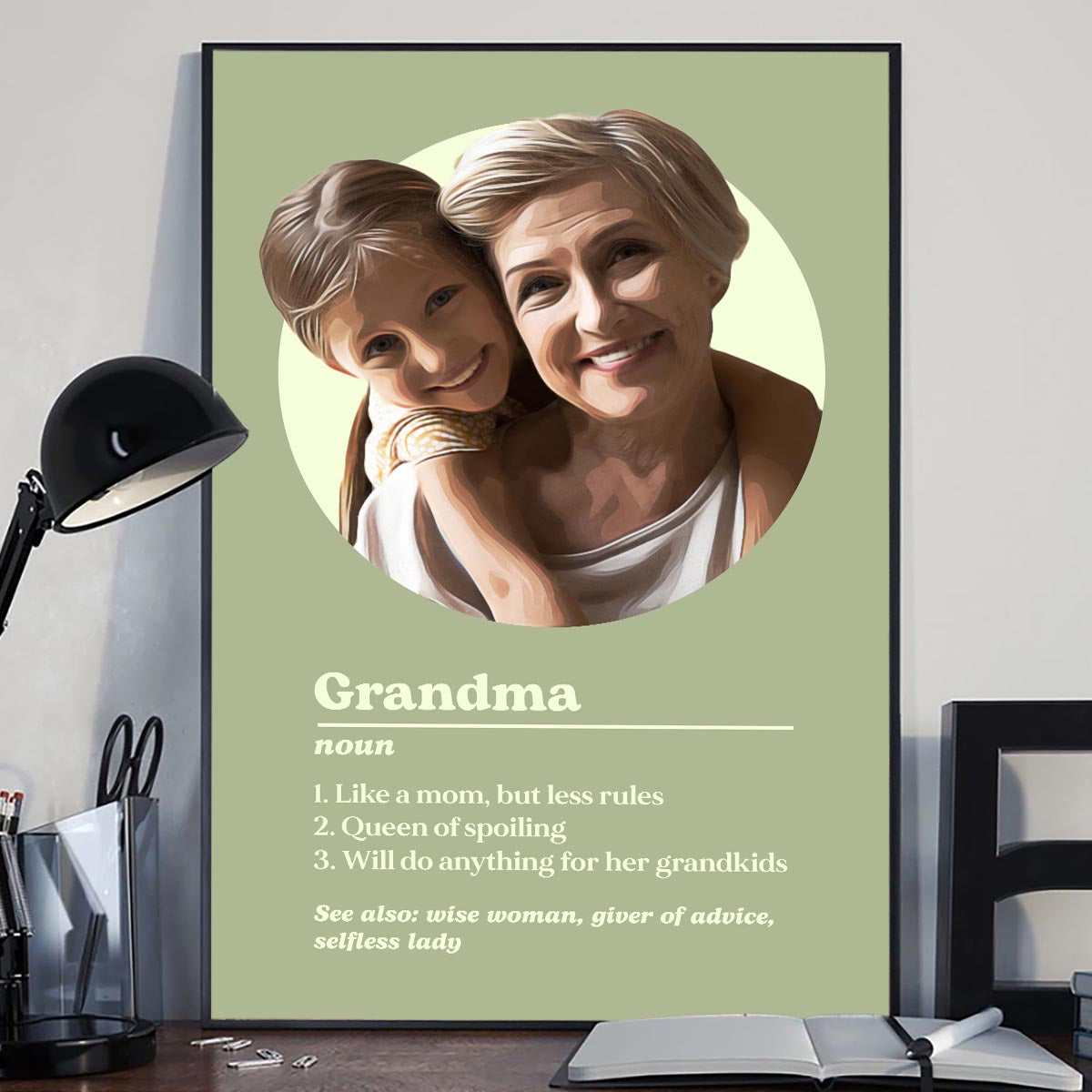 Oma-Porträt – Definition – Personalisierte Oma-Leinwand und Poster