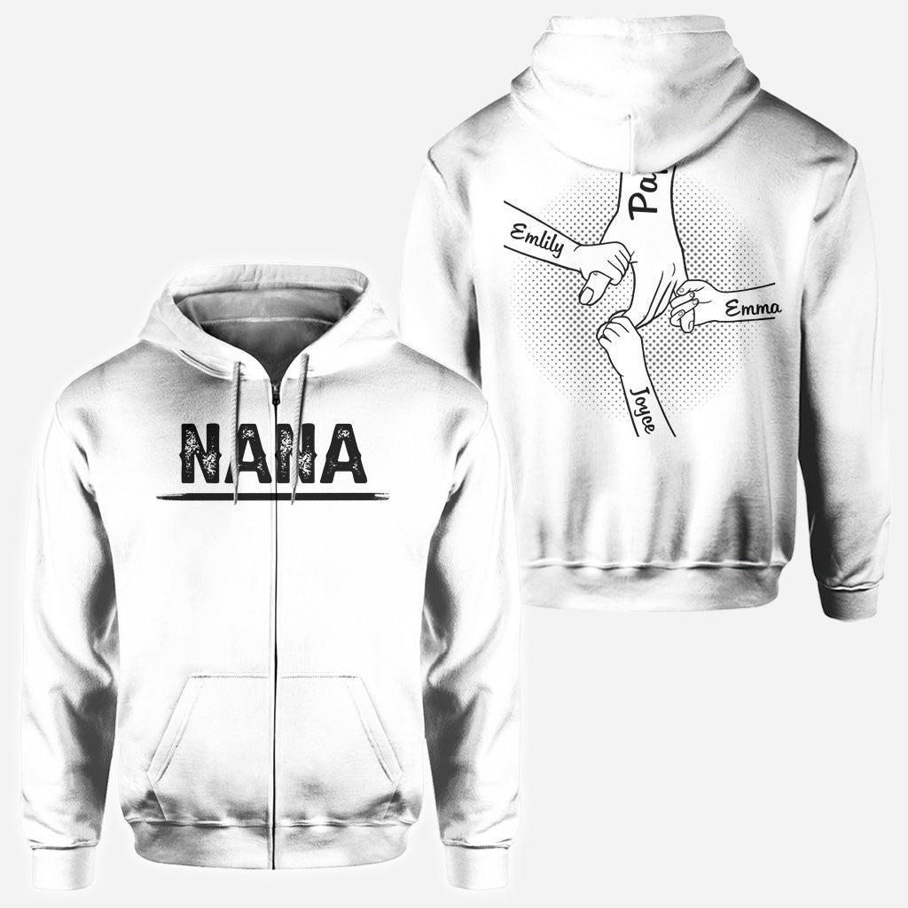 Hand in Hand werde ich dich immer beschützen – Personalisiertes Familien-T-Shirt