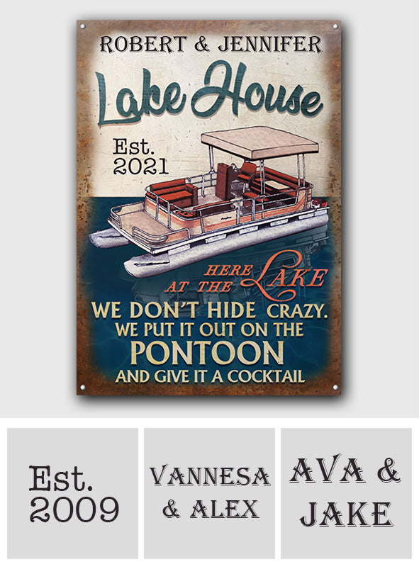 Seehaus – Personalisiertes rechteckiges Metallschild für Pontonboote