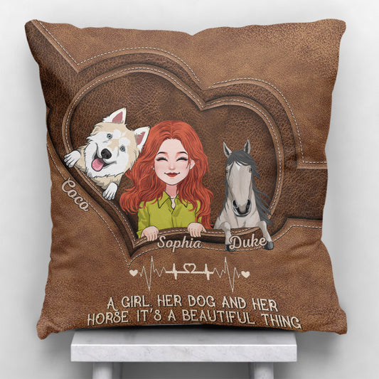 What A Beautiful Thing - Personalized Horse Throw Pillow