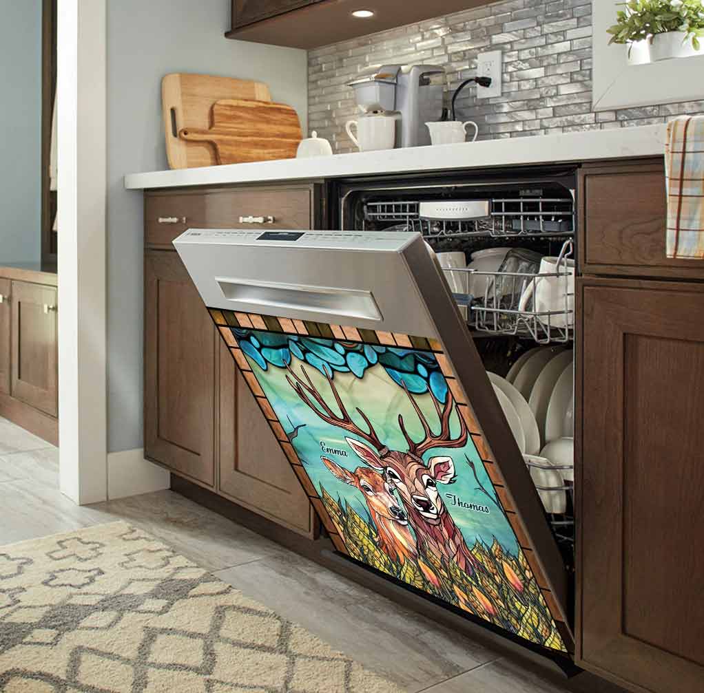 Du und ich, wir schaffen das – Personalisierte Geschirrspülerabdeckung „Jagdmotiv“