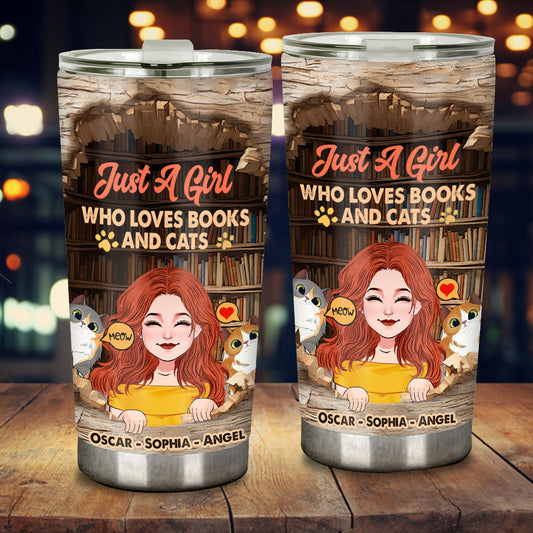 Ich liebe Bücher und Katzen – personalisierter Buchbecher