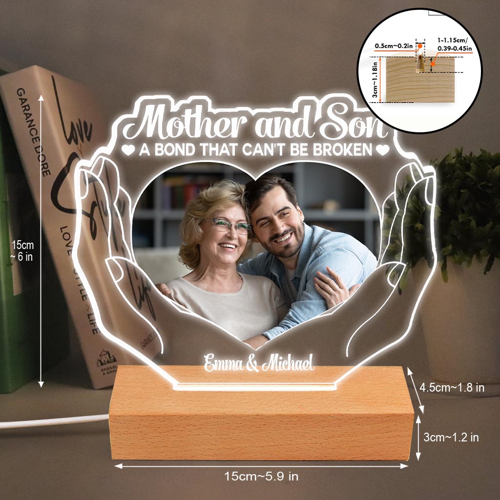 Die Liebe zwischen Mutter und Kindern – Geschenk für Mama, Tochter, Sohn – Personalisierte, geformte Leuchtplatte