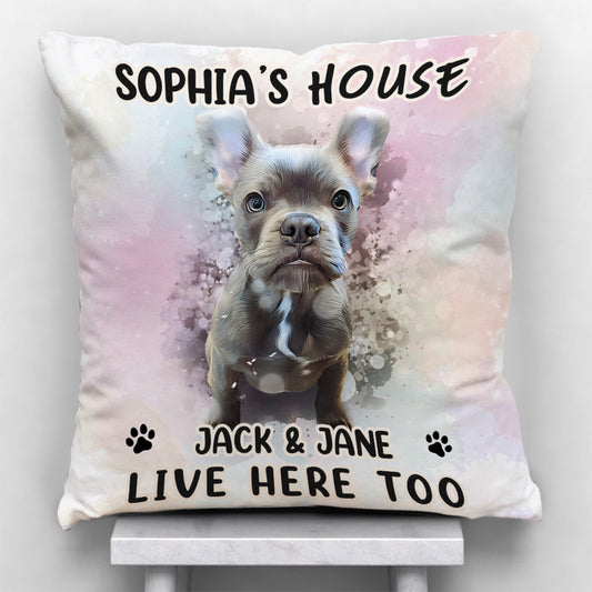 Mein Haus – Personalisiertes Hunde-Dekokissen