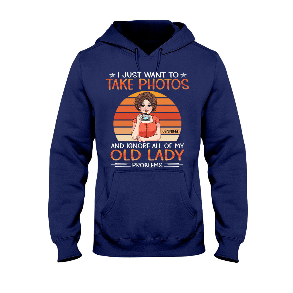 Ich will einfach nur Fotos machen – personalisiertes Fotografie-T-Shirt und Hoodie