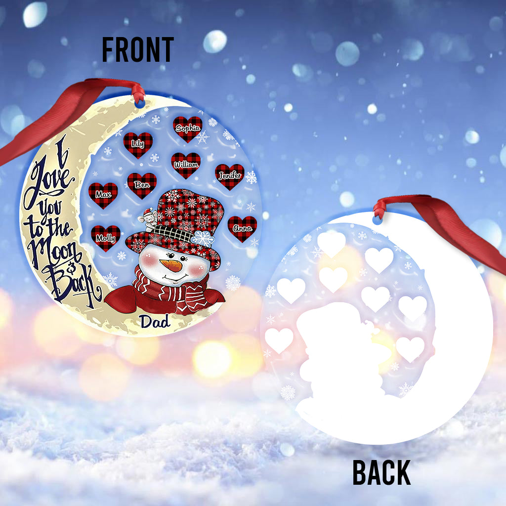 Ich liebe dich bis zum Mond – Geschenk für Oma, Opa, Mama, Papa – Personalisierter Weihnachtsschmuck