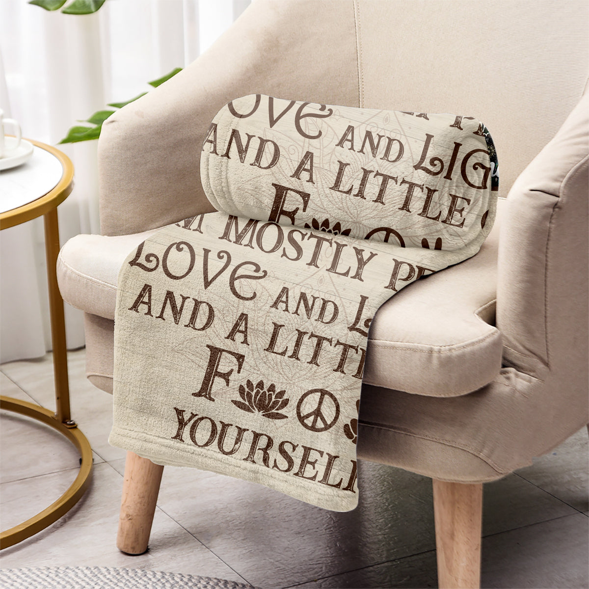 Ich bin größtenteils Frieden – personalisierte Yogadecke