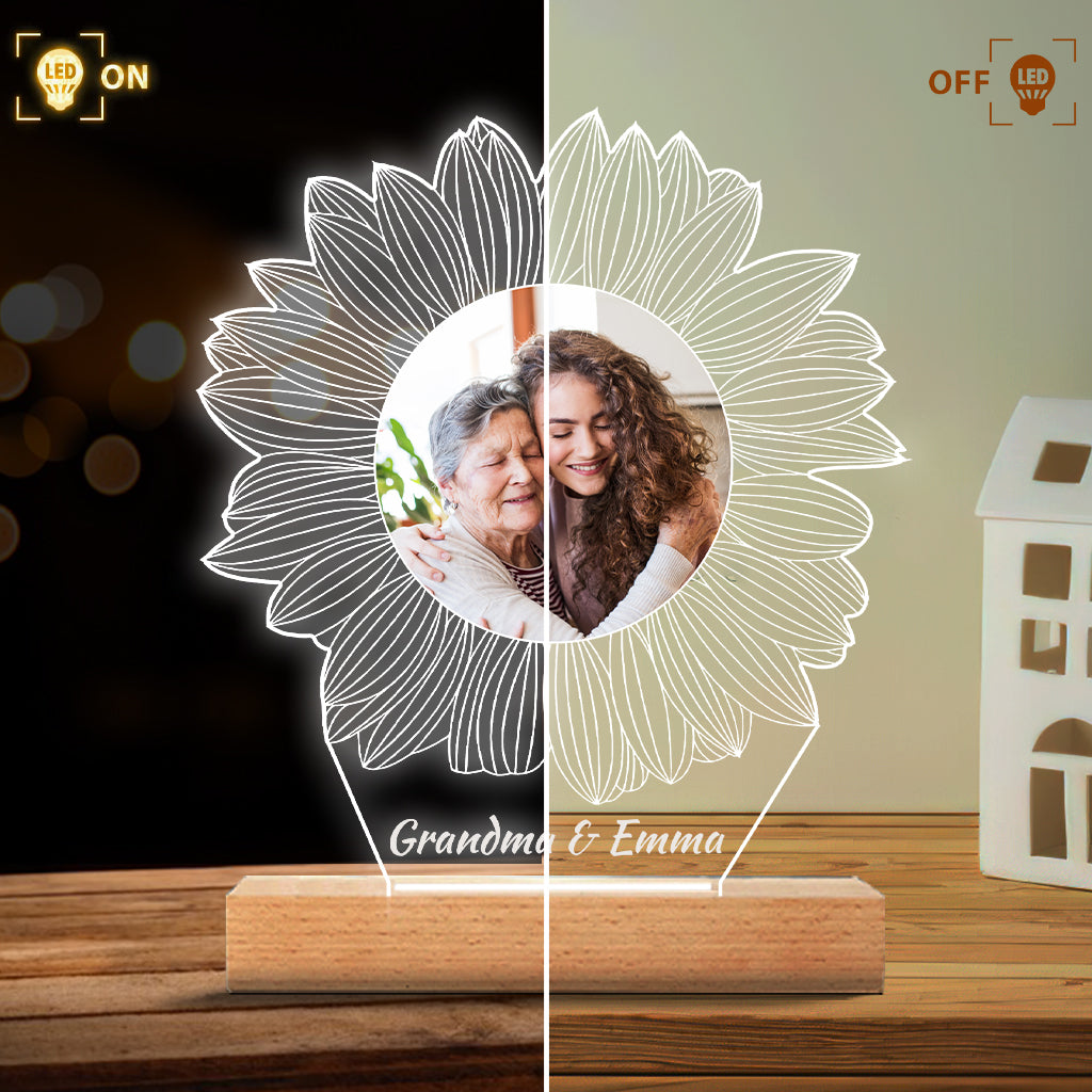 Du bist mein Sonnenschein – Geschenk für Mama, Oma, Schwester, Tochter, Sohn, Bruder, Opa, Papa, Ehefrau, Ehemann, Freund/Freundin – Personalisierte, geformte Leuchtplatte
