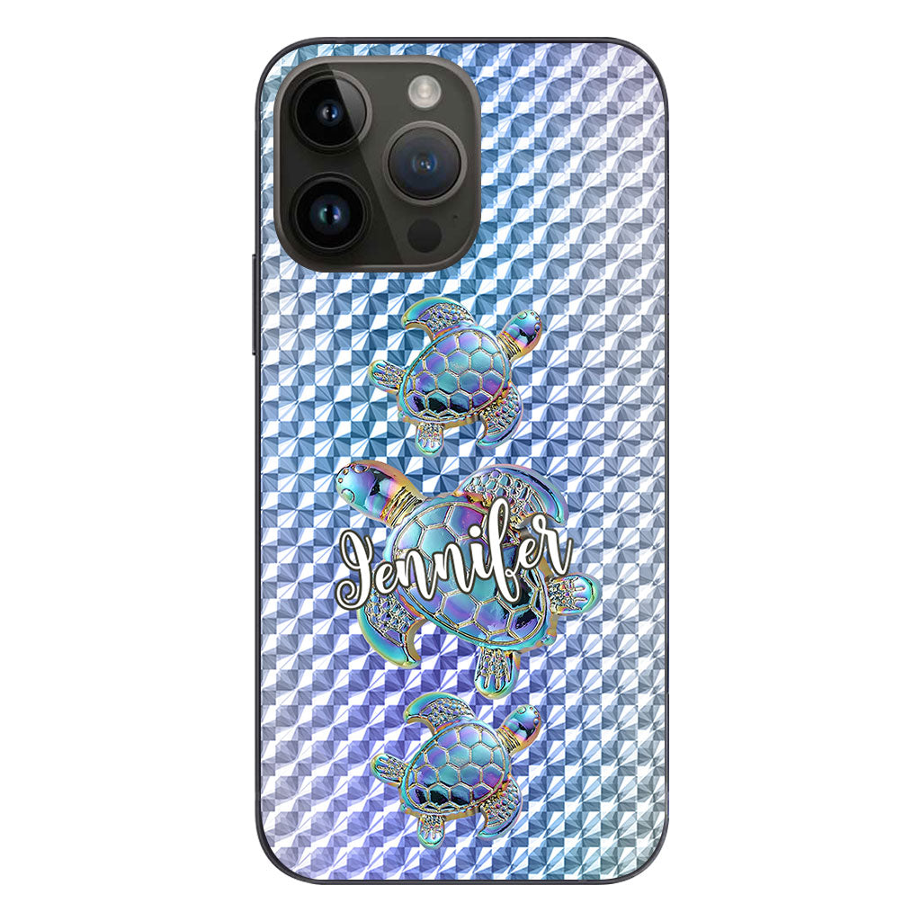 Salty Lil Beach - Personalized Turtle Clear Phone Case