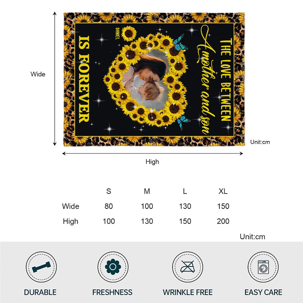 Immer wenn du dieses Herz berührst – Geschenk für Mama, Ehefrau – Personalisierte Decke