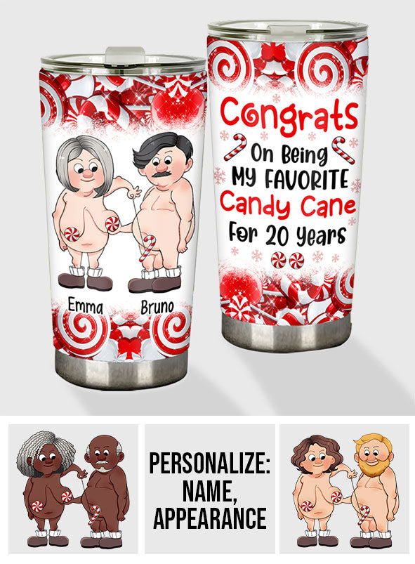 Herzlichen Glückwunsch, dass du mein Lieblings-Zuckerstangen-Geschenk bist – personalisierter Becher für Ehemann, Ehefrau, Freundin, Freund