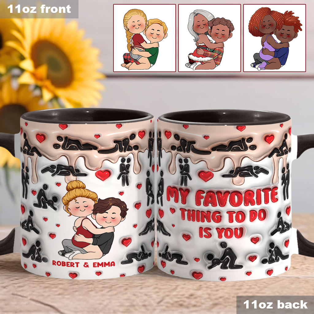 Meine Lieblingsbeschäftigung ist mit dir - Personalisierte Tasse für Paare