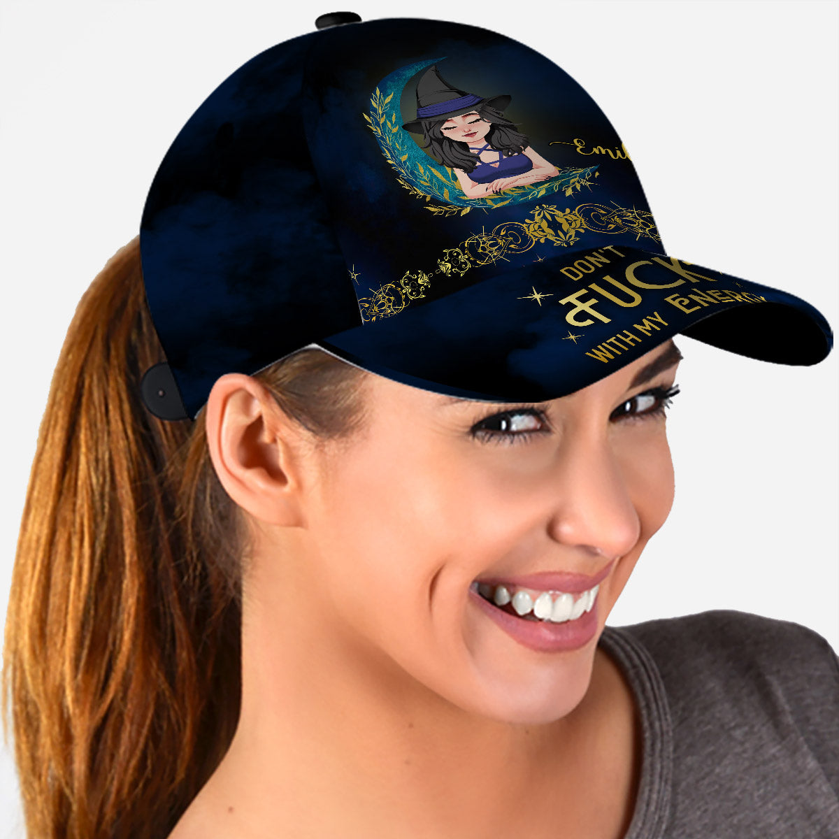 Leg dich nicht mit meiner Energie an – Personalisierte Hexen-Klassiker-Kappe