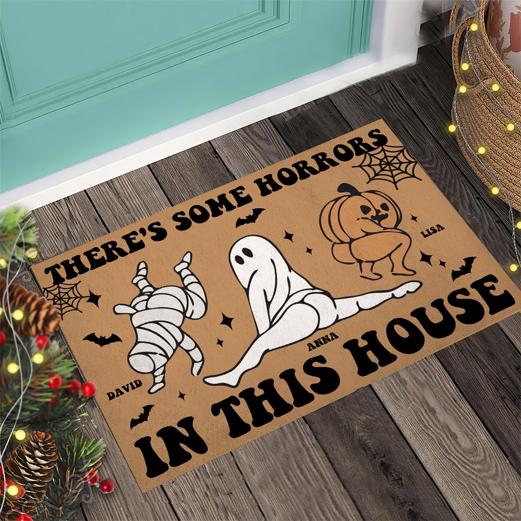 There's Some Horrors In This House - Personalized Family Doormat