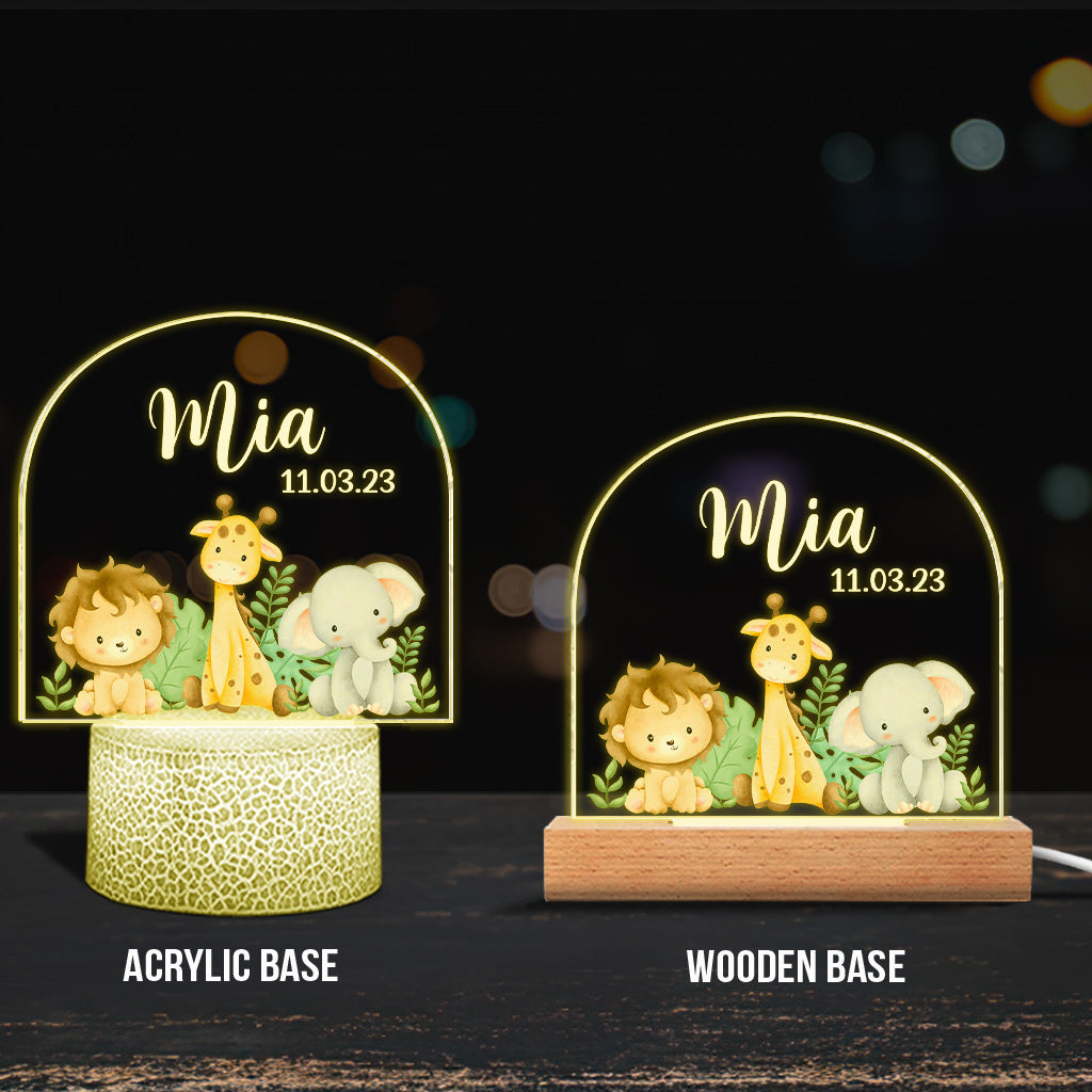 Geschenkidee für Neugeborene – Personalisierte, kindförmige Leuchtplatte