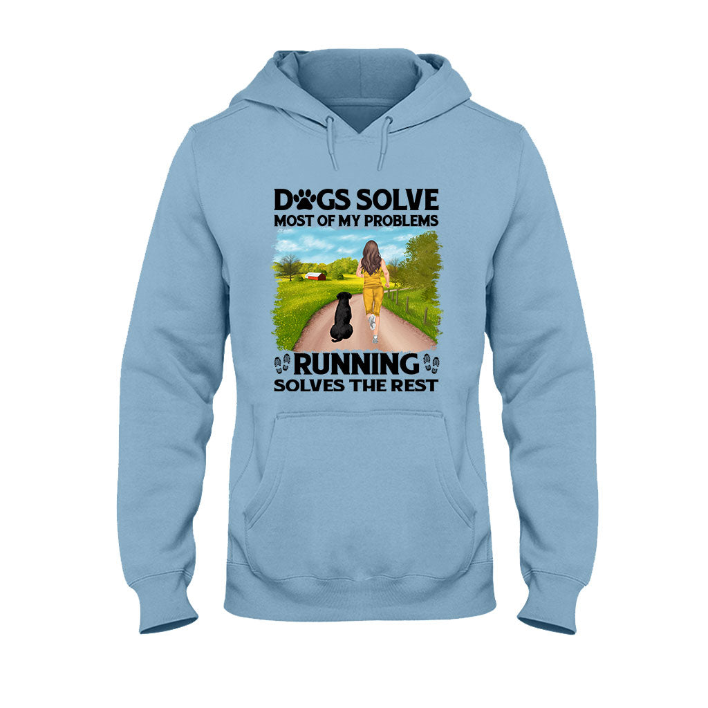 Hunde und Laufen lösen meine Probleme – Personalisiertes Lauf-T-Shirt & Hoodie