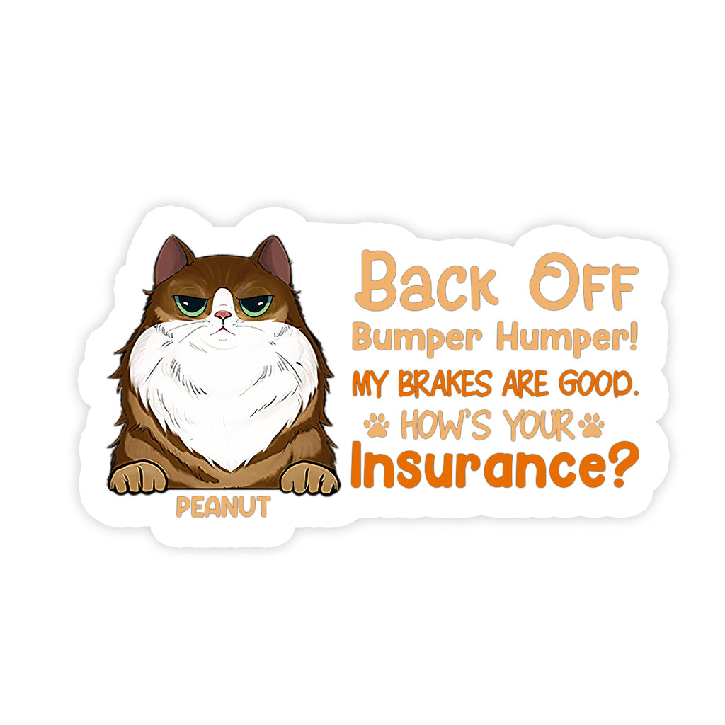 Back Off - Personalized Cat Decal Full
