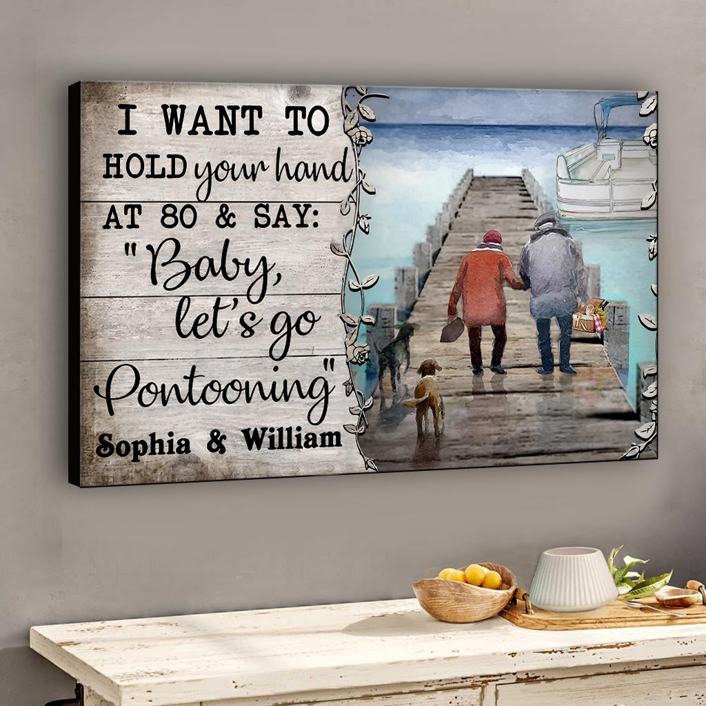 Auf zum Pontonbootfahren – Personalisierte Ponton-Leinwand und Poster