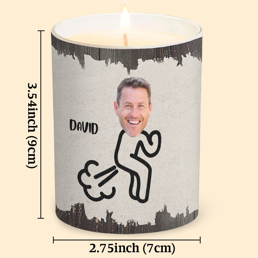 Furzlöscher – Geschenk für Papa, Oma, Opa, Mama, Onkel, Tante, Sohn, Tochter, Bruder, Schwester, Enkelin, Enkel, Ehemann, Ehefrau, Freund, Freundin, Freund – Personalisierte Kerze mit Holzdeckel