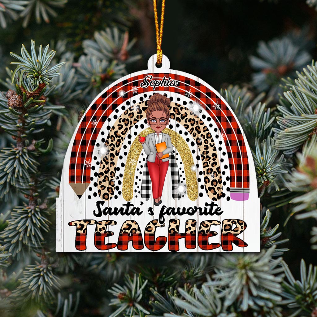 Weihnachtsmanns Lieblingslehrer – Personalisierter Lehrer-Weihnachtsbaumschmuck