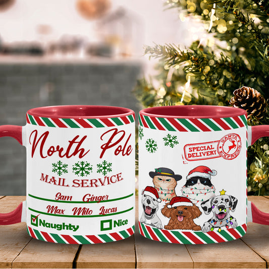 Nordpol-Postdienst – Personalisierte Tasse mit Hundemotiv