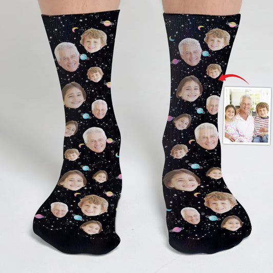 Custom Face Galaxy – Personalisierte Opa-Socken