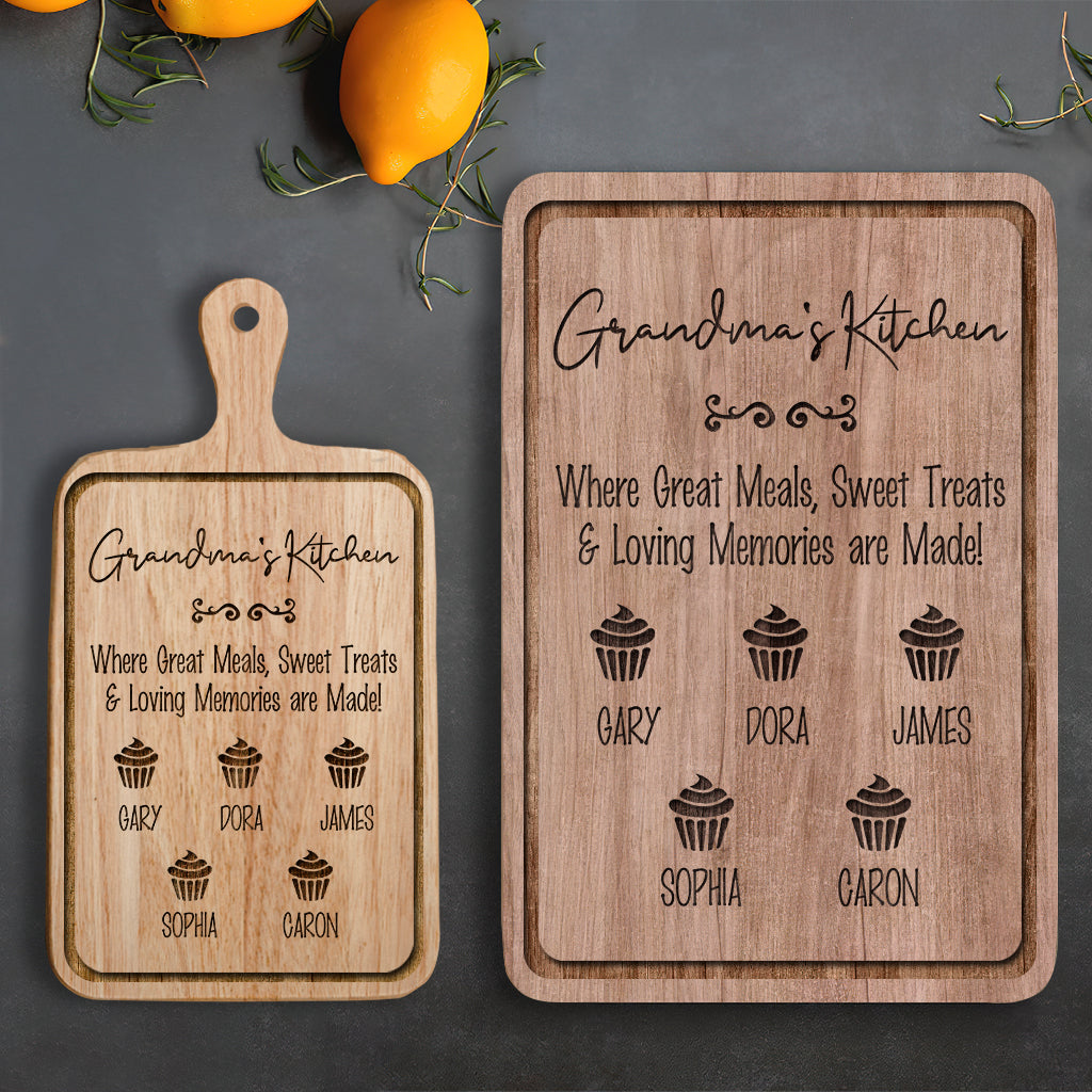 Grandma's Kitchen - Personalized Grandma Cutting Board
