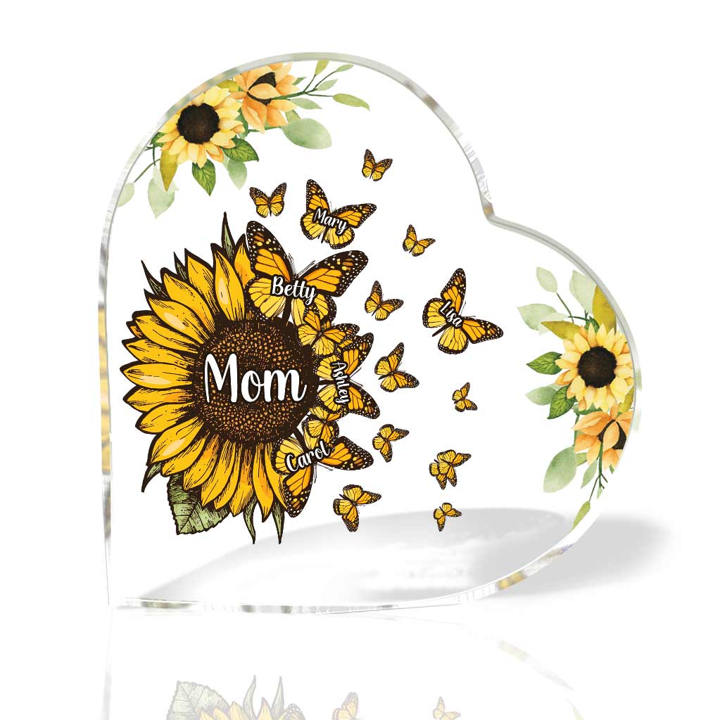 Wunderschöne Sonnenblume – Meine größten Segenswünsche – Geschenk für Oma, Mama, Tante – Personalisierte Acrylplakette in individueller Form