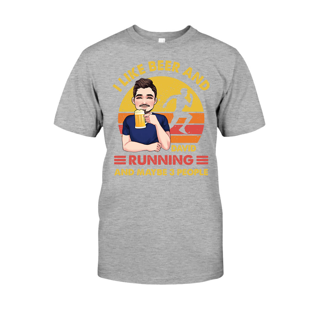 I Like Beer And Running - Personalized Running T-shirt and Hoodie