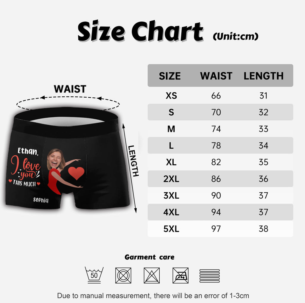 Ich liebe dich so sehr – Personalisierte Boxershorts für Männer (Paar)
