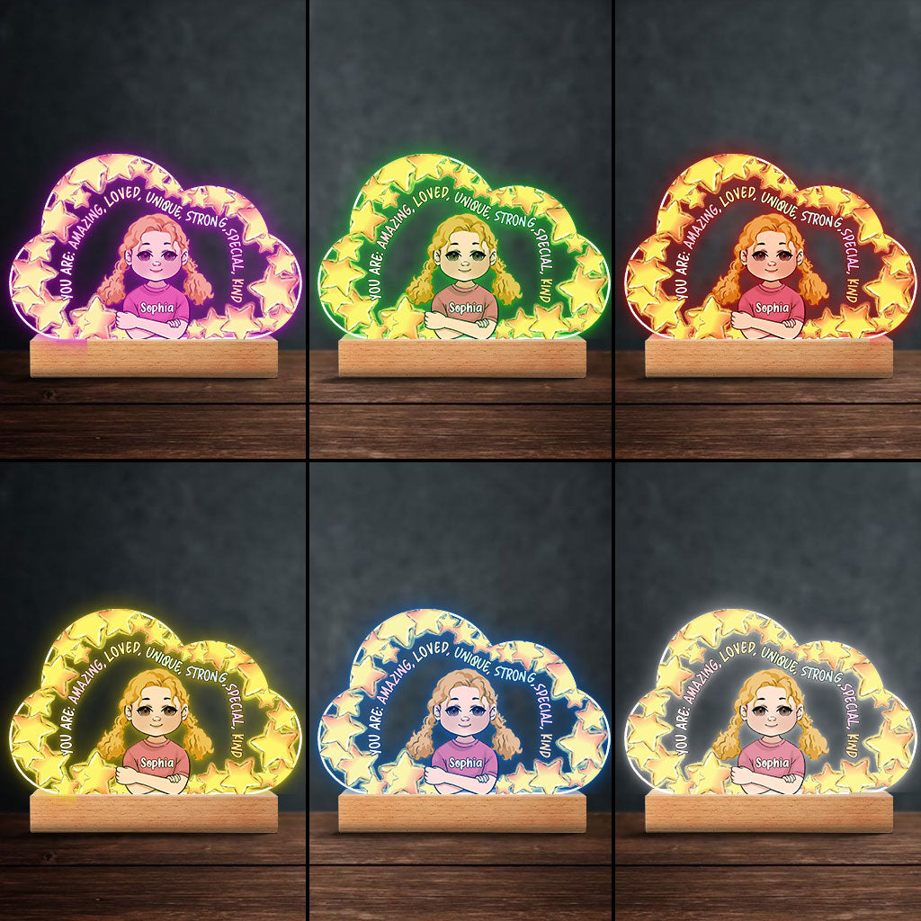 Du bist großartig – Personalisierte, familienförmige Plakettenleuchte