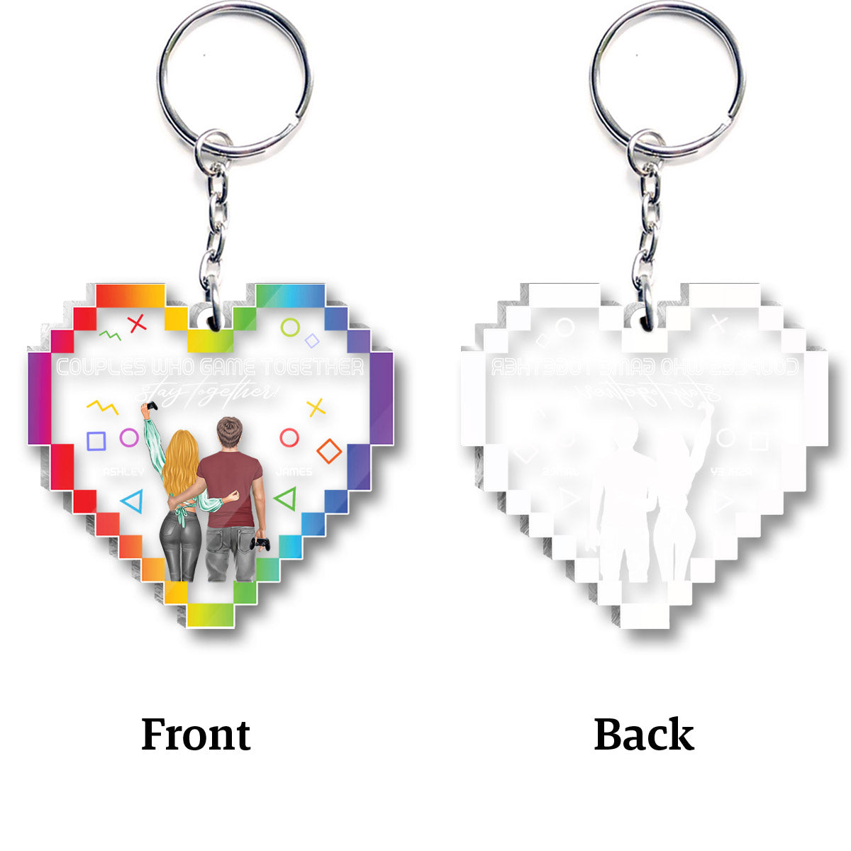Gemeinsam spielende Paare bleiben zusammen – Personalisierter Videospiel-Schlüsselanhänger