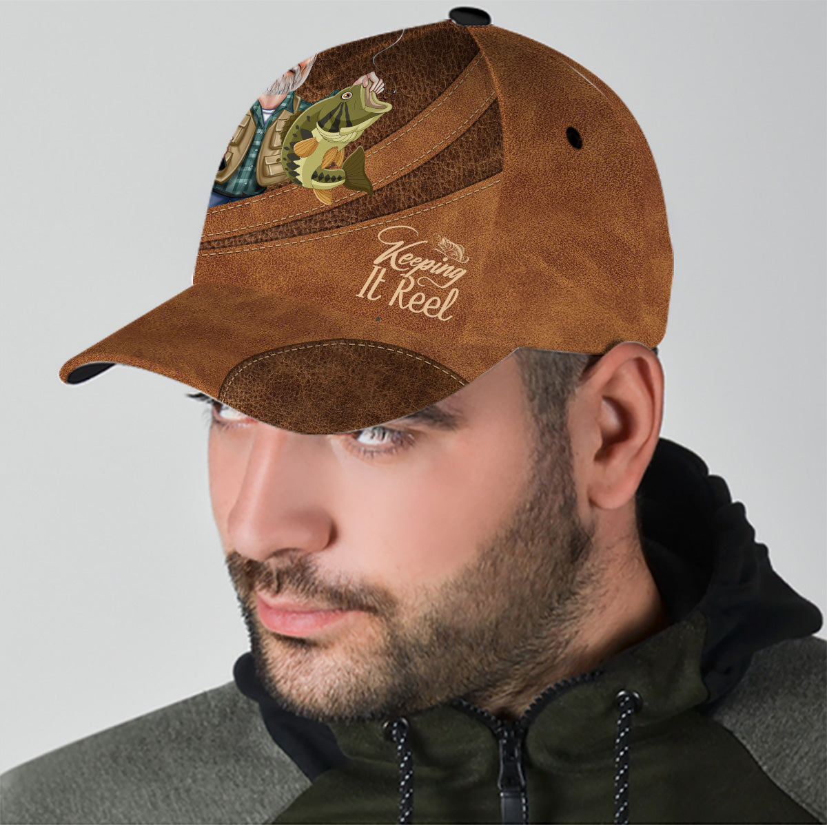 Foto eingefügt Lustiges Angeln Halten Sie es ruhig - Personalisierte klassische Angelkappe