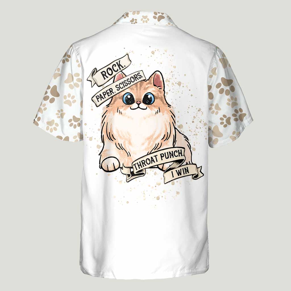 Schere, Stein, Papier – Personalisiertes Katzen-Hawaiihemd
