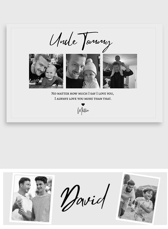 Ich liebe dich, Onkel – Personalisierte Leinwand und Poster für Onkel
