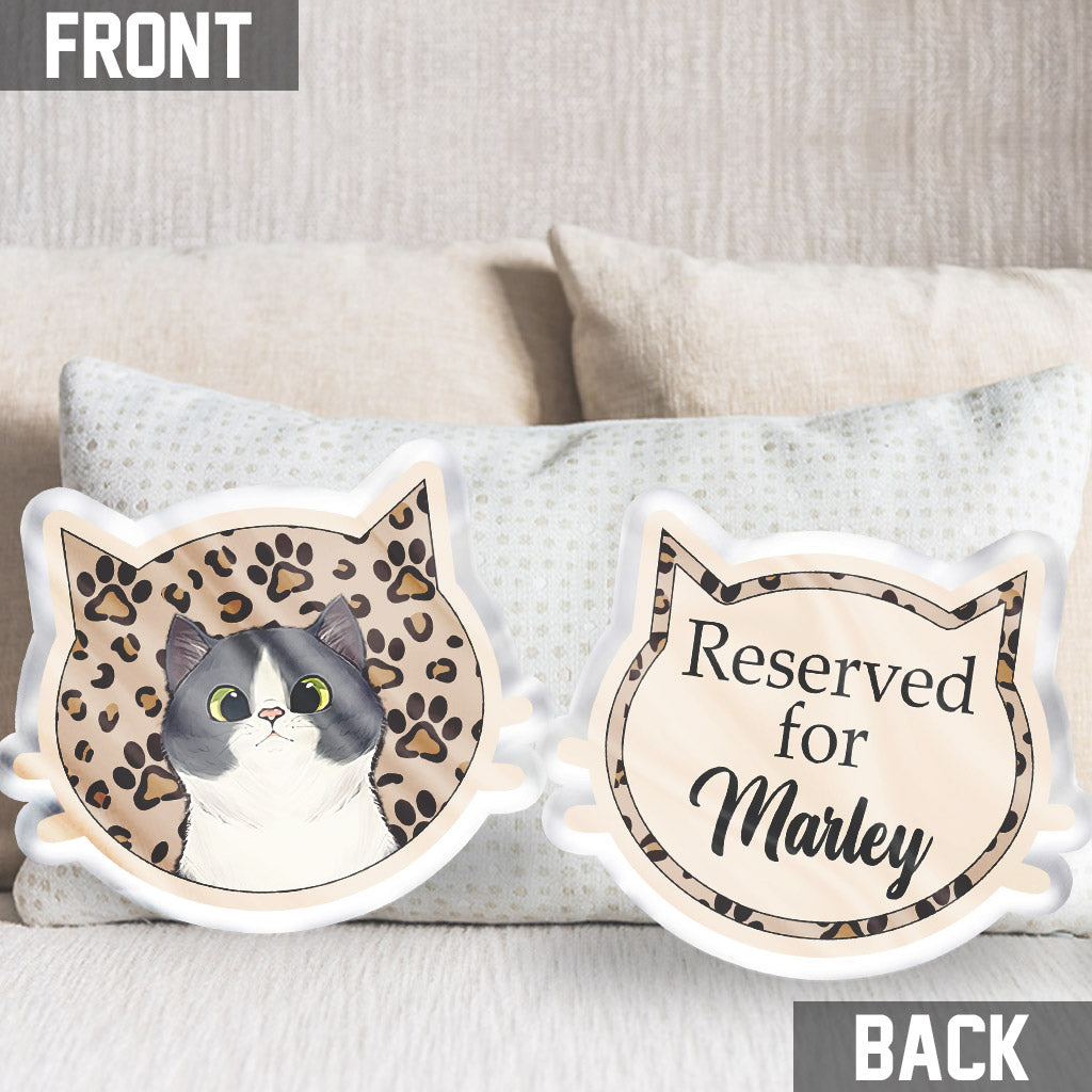 Für die Katze reserviert – personalisiertes Kissen in Katzenform