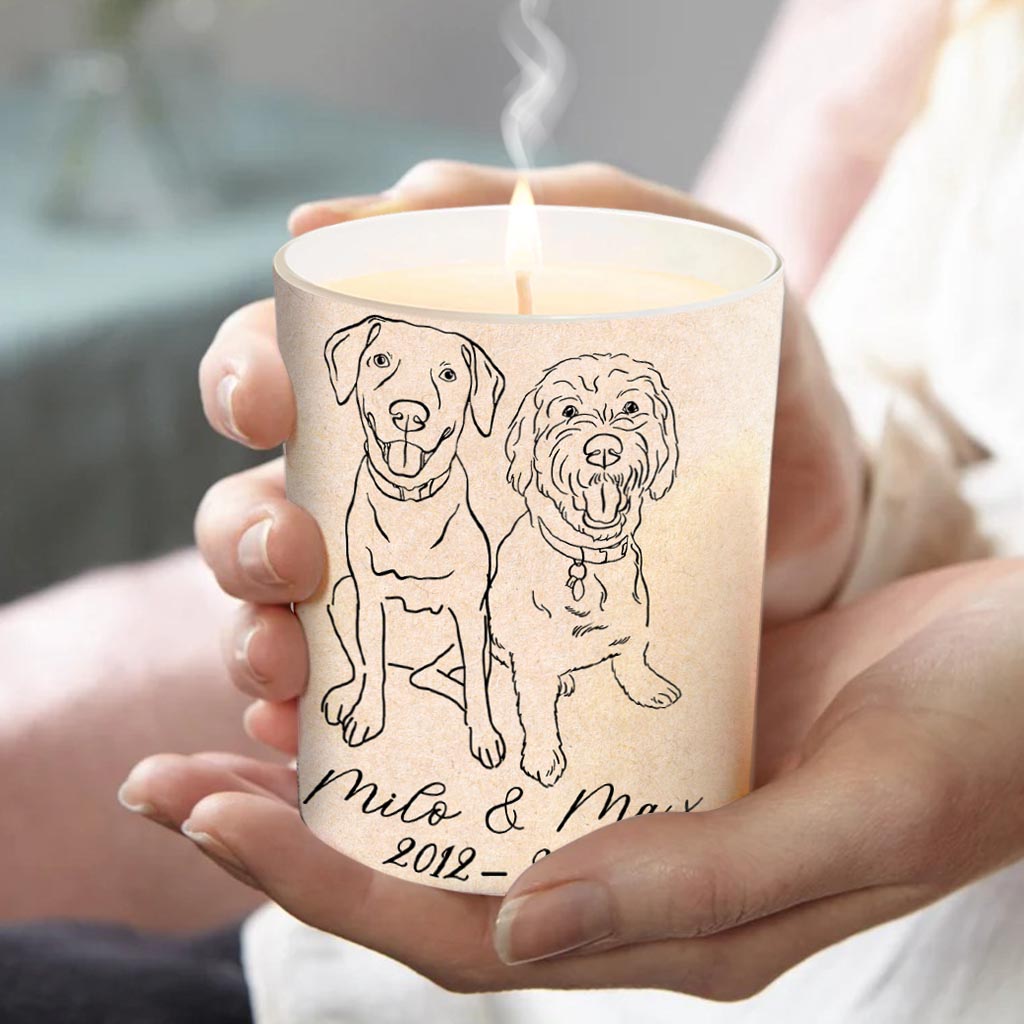 Es gibt jene, die die Welt weiterhin erhellen – Geschenk für Hundeliebhaber, Katzen- und Hundebesitzer – Personalisierte Kerze mit Holzdeckel