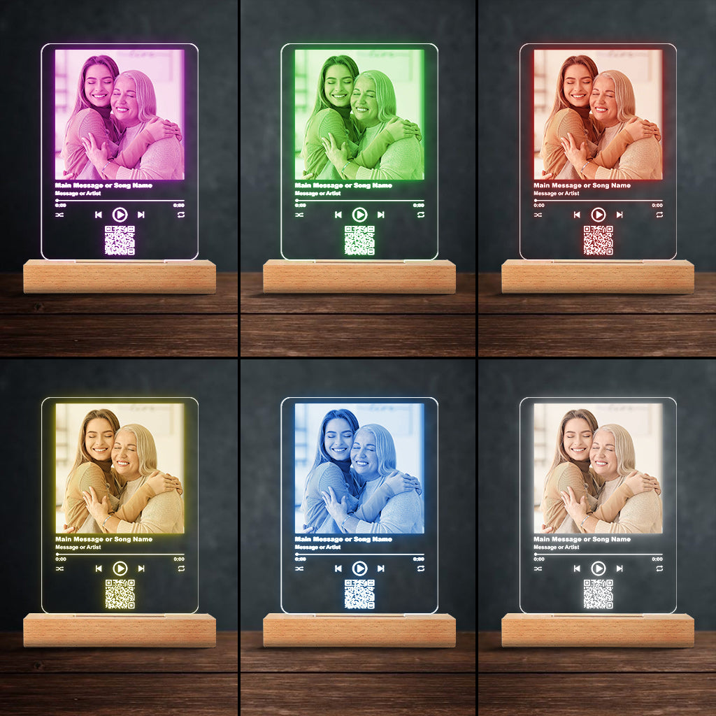 Sentimentale Geschenke für Bonus-Mama – Geschenk für Mama – Personalisierte, geformte Plakettenleuchte