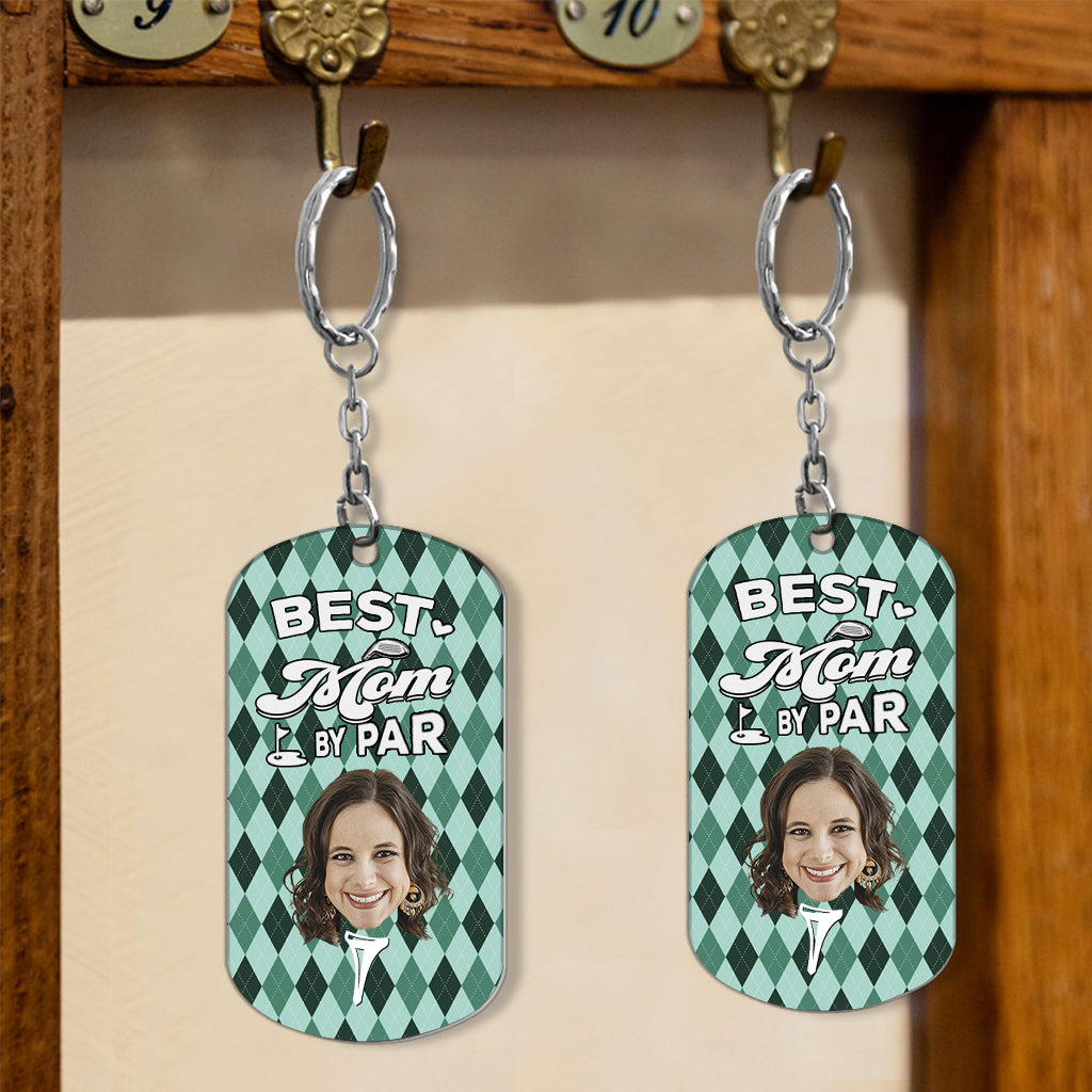 Best Dad By Par - Golf gift for dad, him, boyfriend, husband, grandpa - Personalized Stainless Steel Keychain