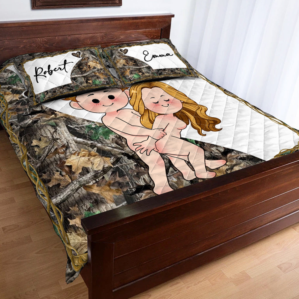 Liebe mich wie du die Hirschsaison liebst - Personalisiertes Jagd-Quilt-Set