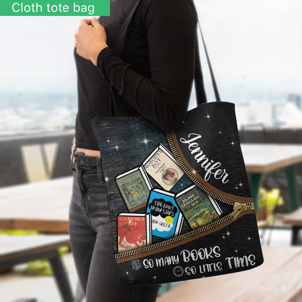 So Many Books So Little Time - Personalized Book Tote Bag