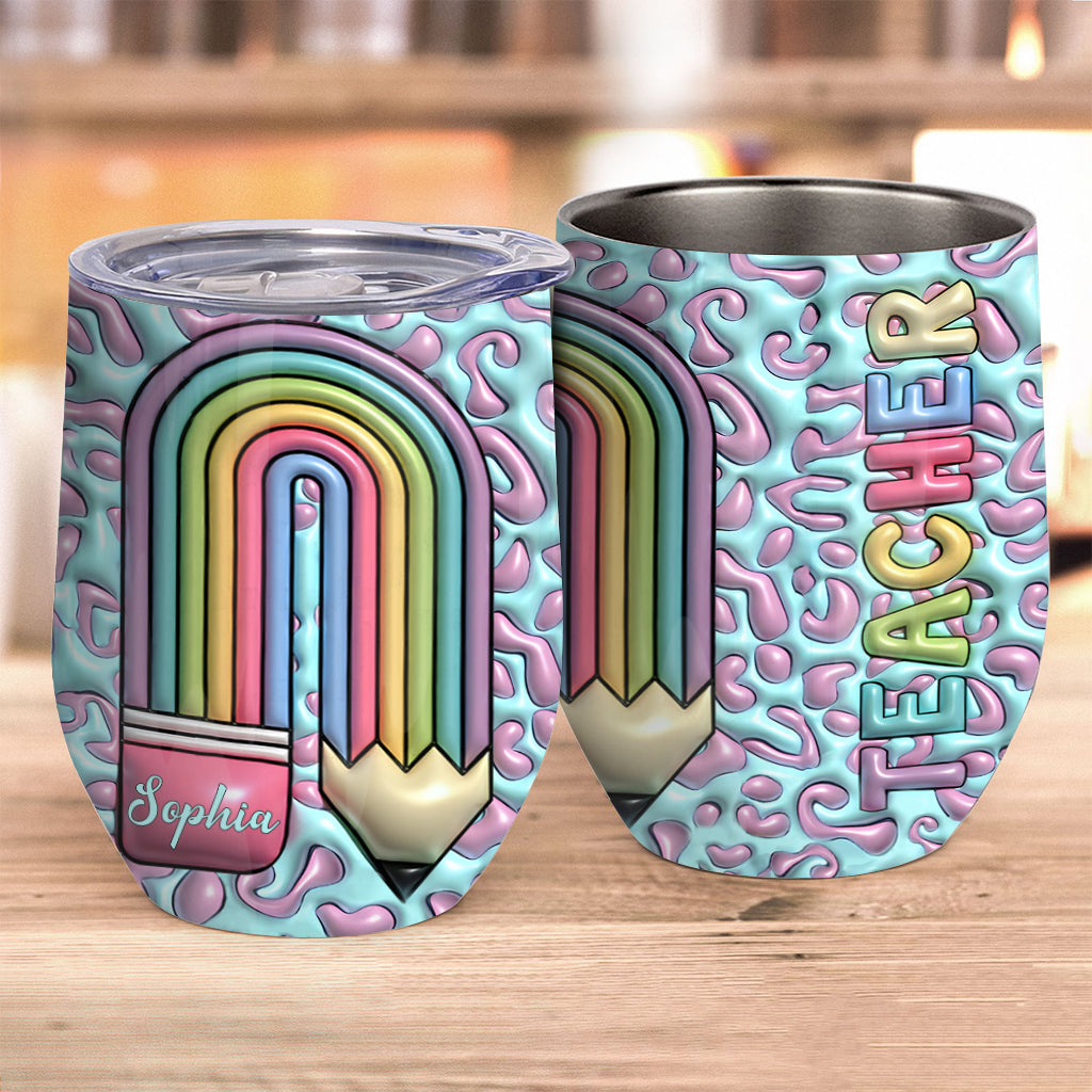 Lehrerleben – Personalisierter Weinbecher für Lehrer