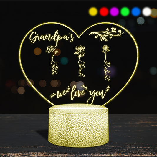Mom’s Garden - Gift for grandma, mom, aunt, grandpa - Personalized Shaped Plaque Light Base